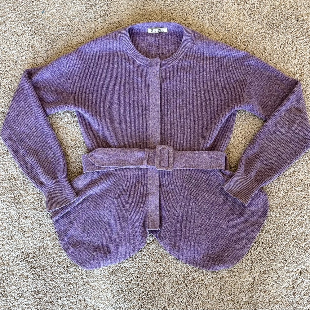 Snidel Purple Belted Cardigan Sweater Size Small